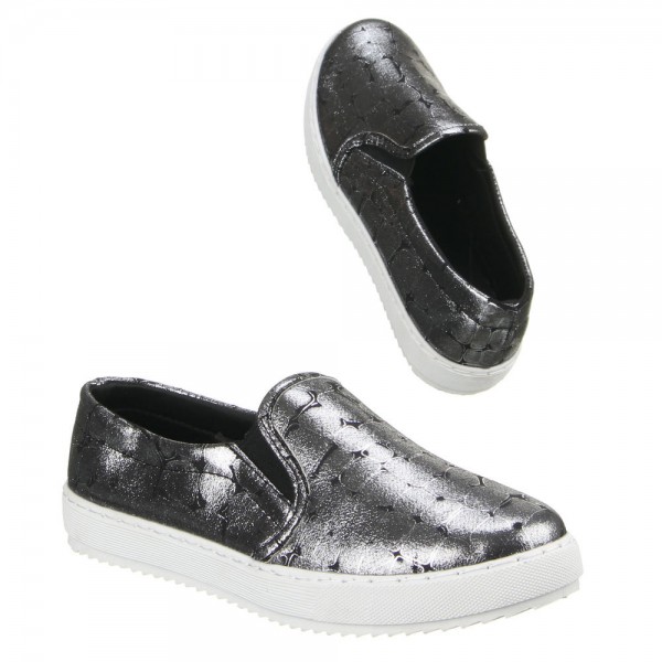 Schwarze Metallic Slipper