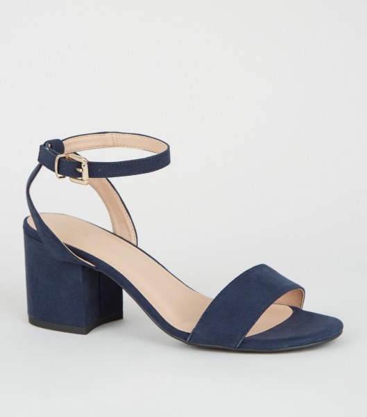 Blaue Faux Wildleder Sandalen Sandaletten Slingback, blaue Schuhe 