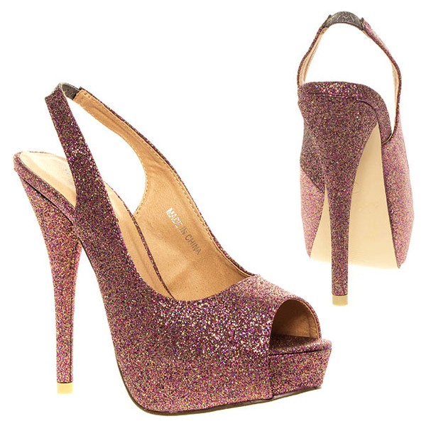 Rosa Glitter Sandalen Stilettos High Heels