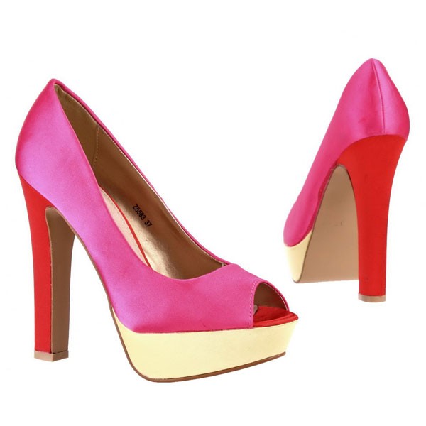 Pinke Satin Peep Toes