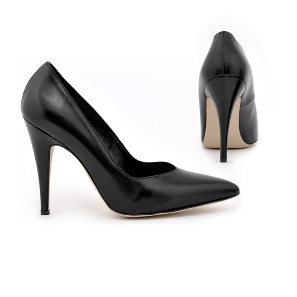 Schwarze Leder Pumps