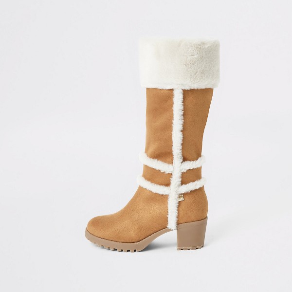 DS159 braun-stiefel-mit-blockabsatz-faux wildleder-teddy-cream-diamondshoes-untergrößen