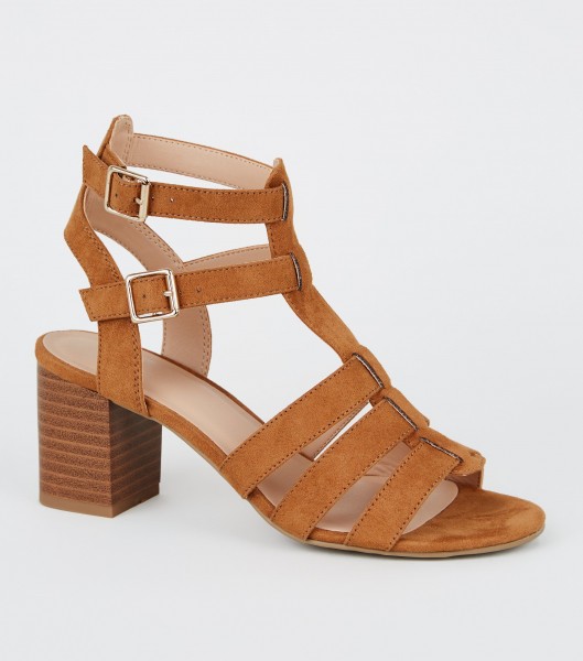 Braune Riechen Sandalen Sandaletten Gladiator High Heels